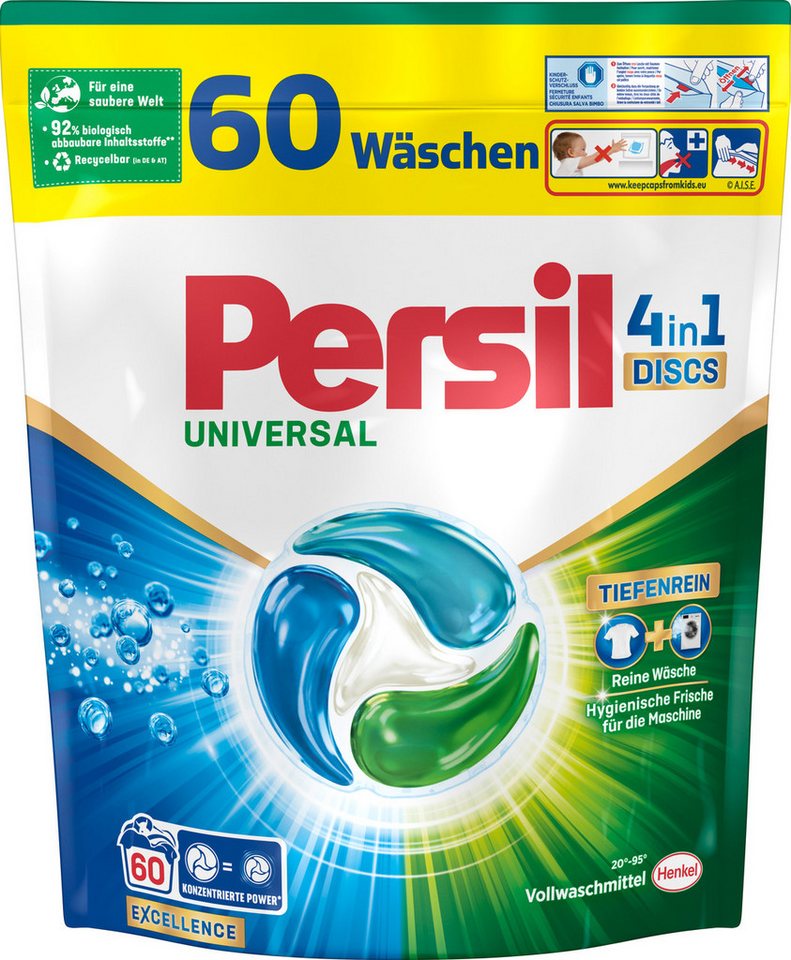 Persil Universal 4-in-1 Discs 60 WL Vollwaschmittel (60-St. 1,02kg mit Tiefenrein Technologie) von Persil