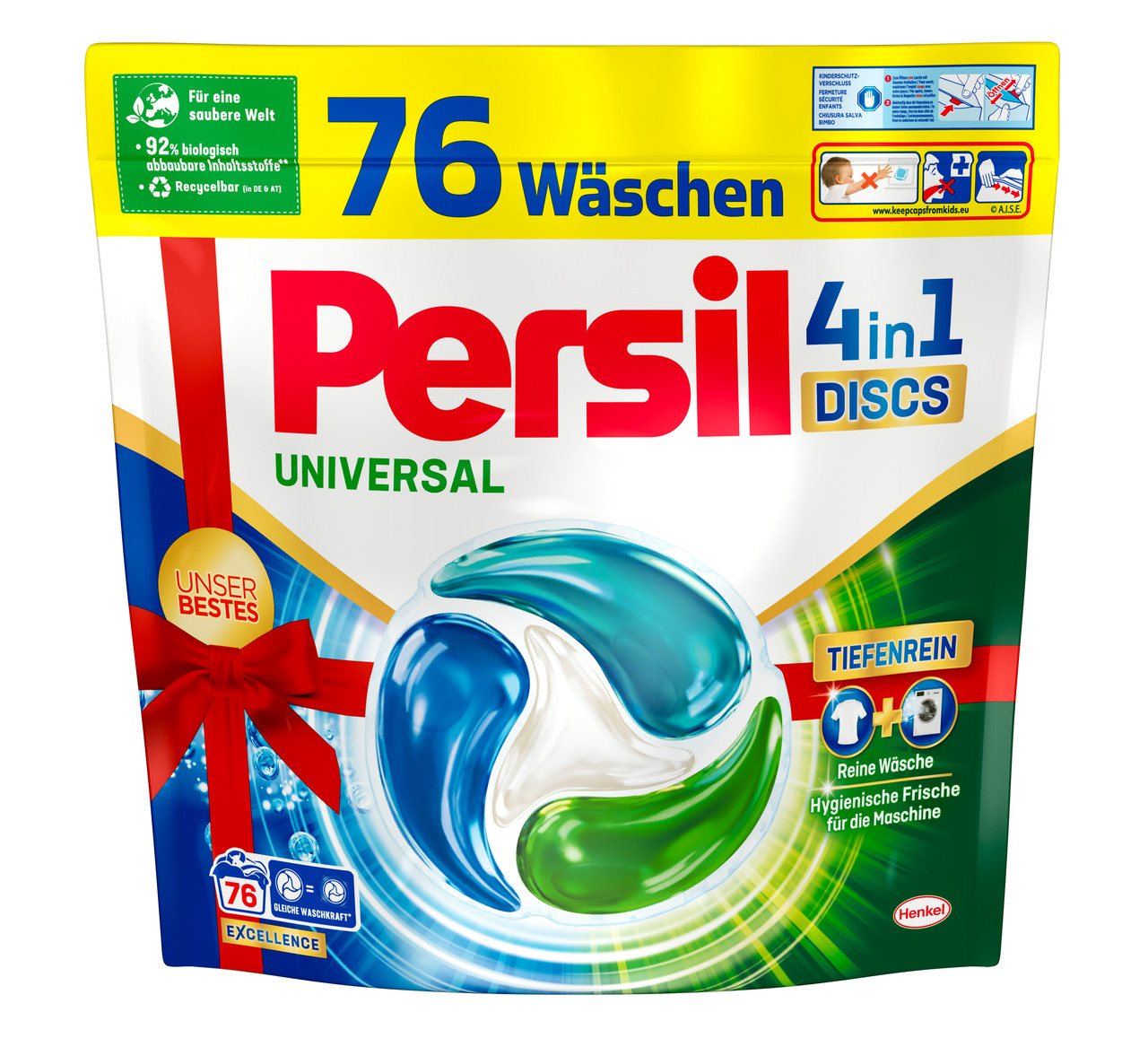 Persil Universal 4-in-1 Discs 76 WL Vollwaschmittel (Vorratspack, [76-St. Kapseln mit Tiefenrein Technologie) von Persil