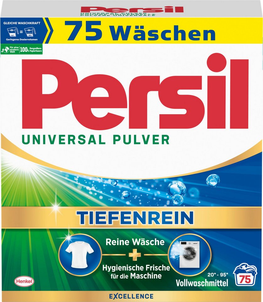 Persil Universal Pulver 75 WL Vollwaschmittel (Vorratspack, [1-St. mit Tiefenrein Technologie) von Persil