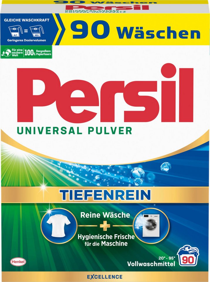 Persil Universal Pulver 90 WL Vollwaschmittel (1-St. 5,4kg mit Tiefenrein Technologie) von Persil