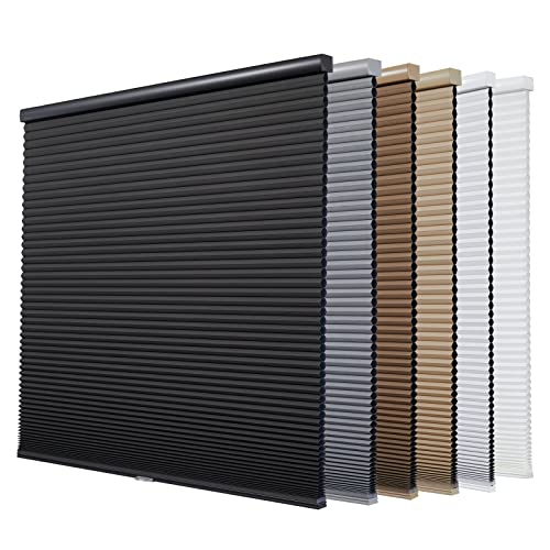 Persilux Individuelle Verdunkelungsrollos für Fenster, schnurlos, Free-Stop-Wabenrollos für Fenster (weiß, 76.2 cm Bx48 H) Fensterblenden für Heimabdeckungen, Mellularrollos, Türjalousien von Persilux