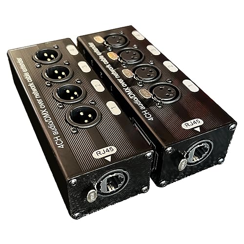 Persistence 1 Paar 4-K 3-Pin XLR Audio und über Netzwerkkabel Extender DMX512 Netzwerk-Signalverlängerung, Schwarz von Persistence
