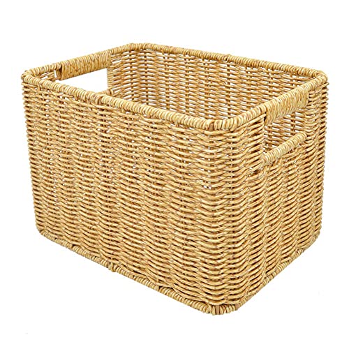 Persistence Handgewebter Rattan-Weidenkorb, Schreibtisch-Organisationsbox, verschiedene Gegenstände, Arrangement, Nistkorb, S von Persistence