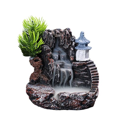 Persistence Räuchergefäß Berge Fluss Wasserfall Duft Kamin Rückfluss Räuchergefäß Halter Dekoration für Zuhause 1 Stück A von Persistence