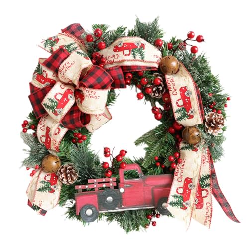 Persistence Weihnachtskranz, künstlicher Tannenzapfen, roter , Auto, Schleife, Beerenkranz zum Aufhängen, Haustür, Wanddekoration Persistence Weihnachtskranz, künstlicher Tannenzapfen, roter , Auto, Schleife, Beerenkranz zum Aufhängen, Haustür, Wanddekoration von Persistence