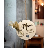 Holzschild Mama | Muttertag Personalisierbar Dekoratives Geschenk Mit Wunschgravur Für Die Liebsten |Dekoschild |Geburtstag von PersoenlicheGravuren