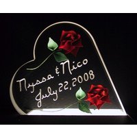 Hochzeitsgeschenk Oder Cake Topper Rosen Andenken Handgeschnitzt Personalisierte Graviert in Glas-Wie Acryl, Ihre Individuelle Bestellung Für Ihren Hochzeitsgeschenk Oder Cake Topper Rosen Andenken Handgeschnitzt Personalisierte Graviert in Glas-Wie Acryl, Ihre Individuelle Bestellung Für Ihren von PersonalEtchings