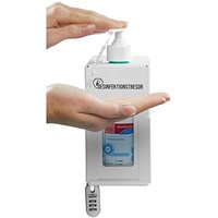 PersonalSafety® Desinfektionsspender Tresor weiß Edelstahl 1,0 l von PersonalSafety®