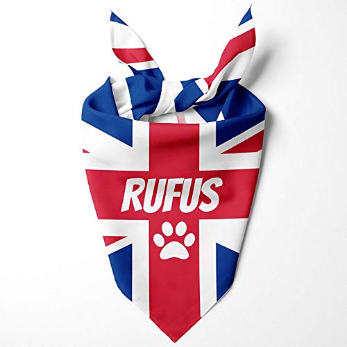 PersonaliseDog Hundehalstuch, Motiv: Großbritannien, Wales, Schottland, England, personalisierbar, wird am Halsband befestigt oder um den Hals gebunden (britische Fahne) von Personalisedog