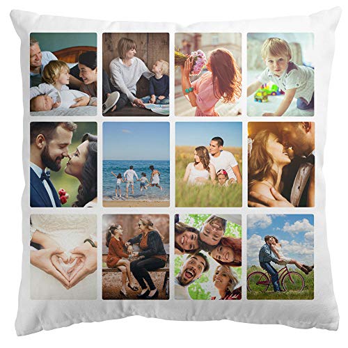 Personalised Gifts Market Foto-Kissen Selbst gestalten - weiß - individuell Bedruckt 100% Polyester Kopfkissen mit eigenem Foto (40 x 40 cm) Sofadekor von Personalised Gifts Market