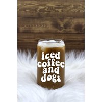 Glas Kaffeetasse Personalisierte Bierdose Eiskaffee Tasse Kaffee Hunde 16 Oz Personalisiert Bis Mai von PersonalizedByMay