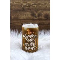 Glas Kaffeetasse Personalisierte Bierdose Eiskaffeetasse Herbst 16 Oz Personalisiert Bis Mai von PersonalizedByMay