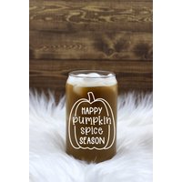 Glas Kaffeetasse Personalisierte Bierdose Eiskaffeetasse Herbst Kürbis Spice 16 Oz Personalisiert Bis Mai von PersonalizedByMay