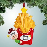 Große Pommes - Personalisierte Weihnachtsverzierung Fast Food Fry Lover Perfekte Handschrift von PersonalizedFree