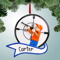 Jagdbanner Mit Ziel - Personalisierte Weihnachtsverzierung Jäger Liebt Es Zu Jagen Hirsch Ente Perfekte Handschrift von PersonalizedFree