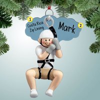 Zipline - Junge Personalisierte Weihnachtsverzierung Zip Line von PersonalizedFree