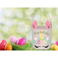 Osterkorb Für Mädchen, Mädchen Einhorn Ostern Korb, Blumen Korb Stuffers, Geschenk Für Sie Zu Ostern von PersonalizedbyDawn