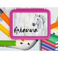 Schulzubehör, Pferd Stiftekasten, Personalisiertes Pferd Kunstbox, Kinder Zurück Zu Schulbedarf von PersonalizedbyDawn