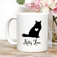 Flauschige Katze Kitty Liebe Kaffeebecher von Personalizeitpaws