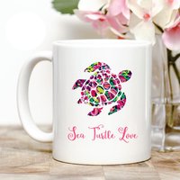 Meeresschildkröte Liebe Kaffeebecher von Personalizeitpaws