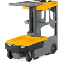 Jungheinrich™ Kleinteile-Kommissionierer EKM 202, effizient im Einsatz, Ladeplattform elektrisch höhenverstellbar, Türen automatisch verriegelnd bei Hub, ohne Warnton von Jungheinrich