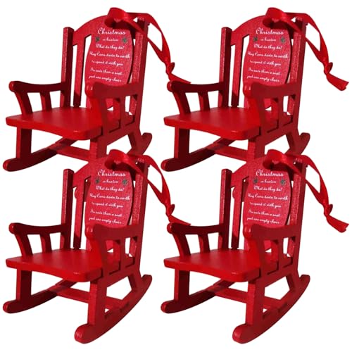 Perwteriy 4pcs Weihnachten im Himmel leer Stuhl mit Tag Zeichen Holz Mini Red Schaukelstuhl Hängende Geschenk Weihnachtsbaum Ornamente für Verlust geliebter Mensch Perwteriy 4pcs Weihnachten im Himmel leer Stuhl mit Tag Zeichen Holz Mini Red Schaukelstuhl Hängende Geschenk Weihnachtsbaum Ornamente für Verlust geliebter Mensch von Perwteriy