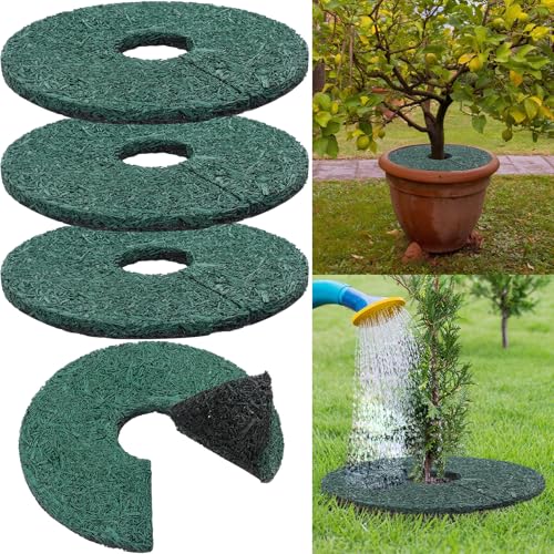 Peryiter 4 Stück doppelseitiger Gummi-Mulch-Baumring, 30,5 cm, robuste Gummi-Mulchmatte, Baumwurzel-Schutzmatte, wendbar, rund, Wurzelring, Unkrautbarriere zur Verhinderung von Tiergraben Peryiter 4 Stück doppelseitiger Gummi-Mulch-Baumring, 30,5 cm, robuste Gummi-Mulchmatte, Baumwurzel-Schutzmatte, wendbar, rund, Wurzelring, Unkrautbarriere zur Verhinderung von Tiergraben von Peryiter