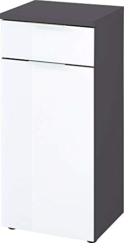 Germania Unterschrank 2751-569 GW-Pescara in Graphit/Weiß, mit Glasfront, 39 x 86 x 34 cm (B/H/T) von GERMANIA DIE MÖBELMACHER