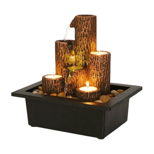 Pesderty Kleiner Desktop-Brunnen, Fließendes Wasser, Ornamente, Kunsthandwerk, Kerzenständer mit Fließendem Wasser von Pesderty
