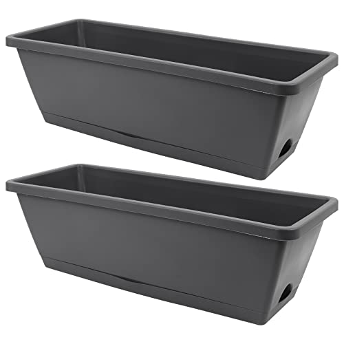Pesfehhy 2 Packungen Selbst BewäSsernde Pflanz GefäßE Rechteckiger Blumen Topf, Dekorativer Blumen Topf/Box für Alle Pflanzen von Pesfehhy