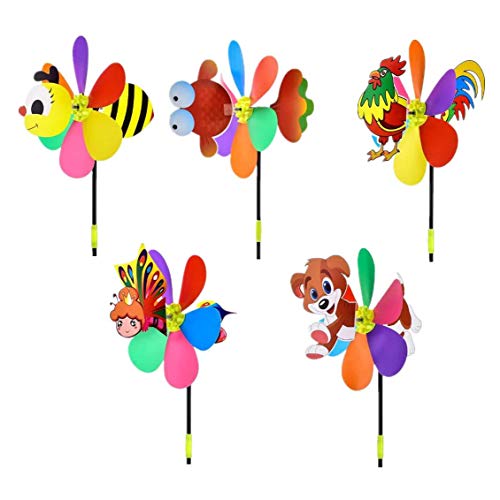 Pesfehhy 5 StüCk WindmüHlen Wind Spinner 3D Tier Windrad Garten Ornament für Draussen Garten Rasen Terrasse und Party von Pesfehhy
