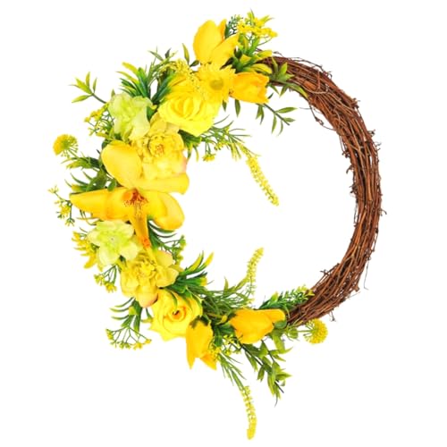 Pesfehhy Türkranz mit Gelben Blumen, Zweig, Gelber Blumenkranz, Frühlings-Haustürdekoration, Saisonale Tür für Viele Räume Pesfehhy Türkranz mit Gelben Blumen, Zweig, Gelber Blumenkranz, Frühlings-Haustürdekoration, Saisonale Tür für Viele Räume von Pesfehhy