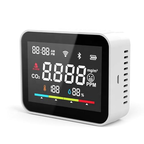 Pesfehhy Tuya CO2-Dioxid-Detektor WIFI CO2-Monitor Meter Co2-Sensor Smart Akkurater Echtzeit-Innenluft-Ventilations-Innenlandwirtschaft-Gewächshaus-Luftfeuchte-Sensor-Monitor Pesfehhy Tuya CO2-Dioxid-Detektor WIFI CO2-Monitor Meter Co2-Sensor Smart Akkurater Echtzeit-Innenluft-Ventilations-Innenlandwirtschaft-Gewächshaus-Luftfeuchte-Sensor-Monitor von Pesfehhy