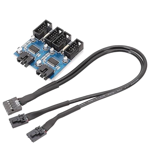Pesfehhy Verlängerungskabel 1 zu 4 Motherboard 9Pin USB2.0 9PIN zu Dual 9PIN mit Chip Unterstützung für Mehrere Gemeinsam Genutzte Schnittstellen von Pesfehhy