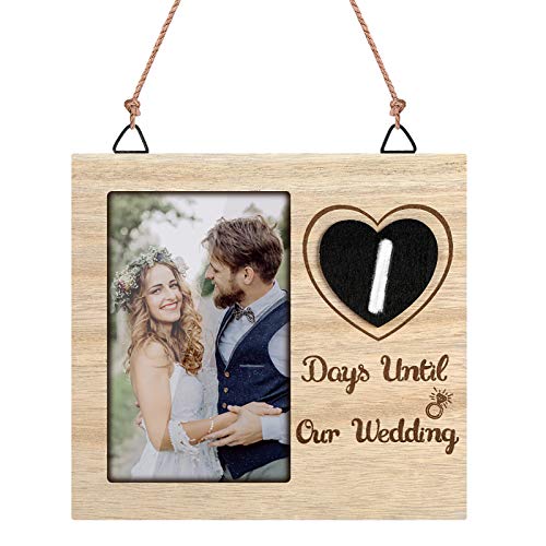 Hochzeit Countdown-Foto Rahmen Bilderrahmen Personalisierte Countdown-Kalender Engagement Geschenk für Hochzeit Geschenk Braut Dusche von Pesine