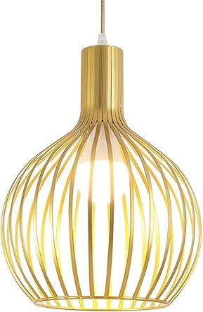 Gold Hängelampe mit Batterie, Batteriebetriebene Hängelampe mit Fernbedienung，Metall Pendelleuchte nicht fest verdrahtet,gold Laterne mit Pendelleuchte，Wiederaufladbare LED-Led Lichtquelle Dimmbar. von Peskoe