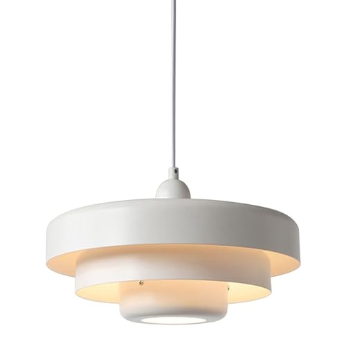 Modern Hängelampe mit batterie,Innen Hängeleuchte Batteriebetriebene mit Fernbedienung,Ohne Stromanschluss Hängelampen mit Batterie Akku Glühbirne,Pendelleuchte keine Verkabelung erforderlich.(White) von Peskoe