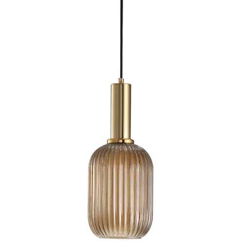 Moderne stil Ohne Stromanschluss Hängelampen mit batterie,Batteriebetriebene Glas Pendelleuchte mit Fernbedienung,Kabellos Hängelampe RGB Farben dimmbar,wiederaufladbare Beleuchtungsvorrichtung.(Amber von Peskoe