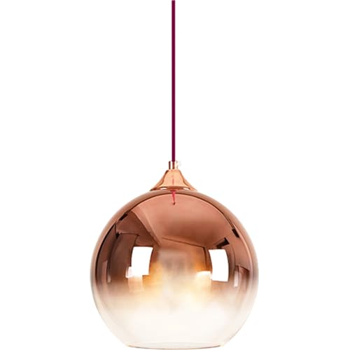 Ohne Stromanschluss Hängelampen mit Fernbedienung,Modern Glas Hängelampe mit batterie,Batteriebetrieben Pendelleuchte mit 6 RGB Farben dimmbar,Innen Pendelleuchte keine Verkabelung erforderlich.(Rose von Peskoe