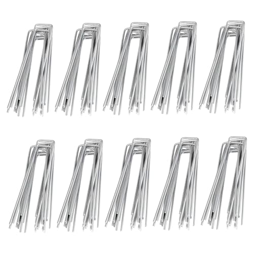 100pcs Garteneinsätze, 4 Zoll U-förmige Landschaftsklammern robuste gemahlene Anker für Unkrautbarriere, Bewässerungsschlauch, Gartenrasen, Zeltstifte 100pcs Garteneinsätze, 4 Zoll U-förmige Landschaftsklammern robuste gemahlene Anker für Unkrautbarriere, Bewässerungsschlauch, Gartenrasen, Zeltstifte von Pesoncarl