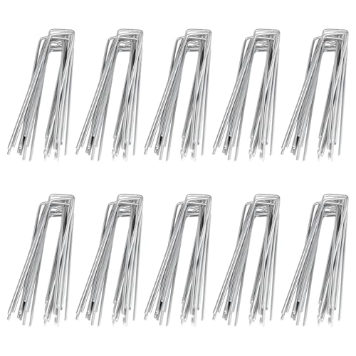 100pcs Garteneinsätze, 4 Zoll U-förmige Landschaftsklammern robuste gemahlene Anker für Unkrautbarriere, Bewässerungsschlauch, Hofrasen 100pcs Garteneinsätze, 4 Zoll U-förmige Landschaftsklammern robuste gemahlene Anker für Unkrautbarriere, Bewässerungsschlauch, Hofrasen von Pesoncarl
