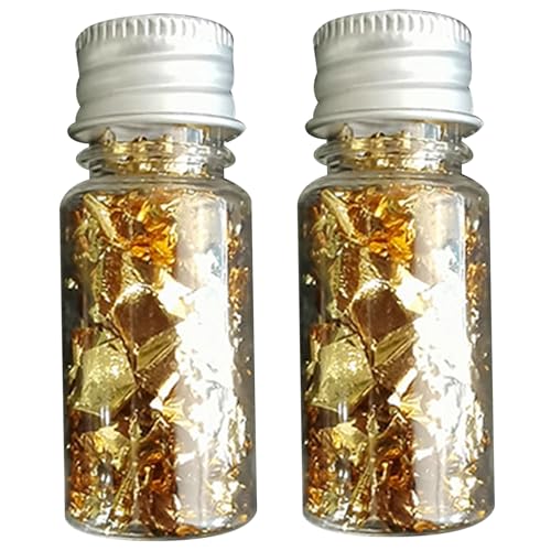 2 Flaschen Goldflocken für Nägel, metallische Goldflocken Glitzer Mehrzweck-Golden Foliepapier für Maskenmaniküre Dekoration Malkunst 2 Flaschen Goldflocken für Nägel, metallische Goldflocken Glitzer Mehrzweck-Golden Foliepapier für Maskenmaniküre Dekoration Malkunst von Pesoncarl