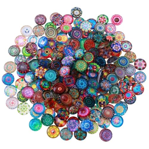 200 -pcs -Mosaikfliesen für Handwerk, 0, 55 -Zoll -Mischglas -Mosaikfliesen, klebende runde flache Rückenaufkleber für DIY -Schmuck, Uhr, Bild, Vase von Pesoncarl