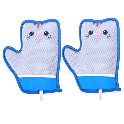 2pcs Haustierhaarentfernungshandschuh, süßes Netz wiederverwendbarer elektrostatischer Katzenpflegehandschuhe, hängende Haustierversorgungen für Couch, Möbel, Teppich, Autositz, Haarentfernungsrollen von Pesoncarl