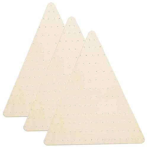 3 Stück Kranzbretter 20 x 20 x 16 Holz Dreieckskranzrahmen mit Löchern Dekorative DIY -Handwerkskranzform für Halloween & Weihnachtskranz, Zuhause, Tür und Wanddekoration von Pesoncarl