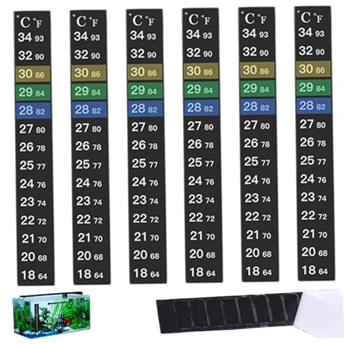 Aquariumthermometer 6pcs Digital Thermometer Aufkleber Thermochrom Fischtankkleber für Fischtank, Aquarium und Schildkröte 18 ℃ bis 34 ℃, Thermometer Aquariumthermometer 6pcs Digital Thermometer Aufkleber Thermochrom Fischtankkleber für Fischtank, Aquarium und Schildkröte 18 ℃ bis 34 ℃, Thermometer von Pesoncarl