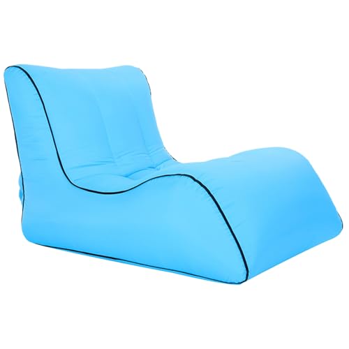 Aufblasbares Sofa Blau Easy Inflation Strand Camping Auszug Luftstuhl 200 kg Lagerkapazität Tragbares wasserdichte Blaue aufblasbare Lauchleitungen für Wandern, Picknicks, Musikfestivals Hinterhof, S von Pesoncarl
