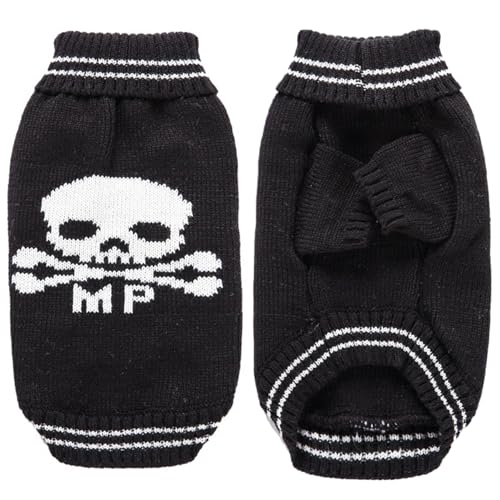 Halloween Hundekleidung, atmungsaktiven elastischen Hundehundpullover, Schädelmuster Welpe Kleidung mit Gerippter hoher Ausschnitt und Manschette, Welpenpullover für kleine Hunde, s Halloween Hundekleidung, atmungsaktiven elastischen Hundehundpullover, Schädelmuster Welpe Kleidung mit Gerippter hoher Ausschnitt und Manschette, Welpenpullover für kleine Hunde, s von Pesoncarl