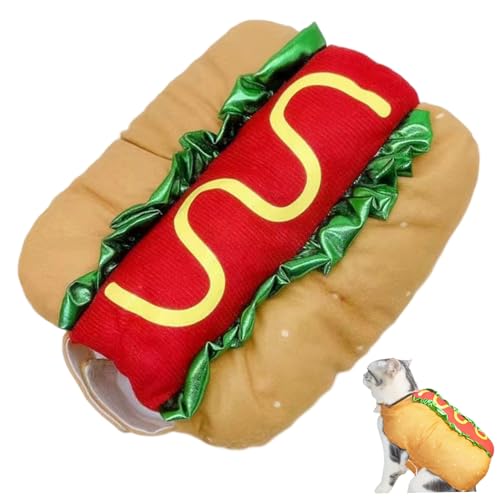 Hund Hotdog Kostüm, lustige Hamburger Halloween Hundekostüme, warmes weiches Haustierbekleidung Cosplay für Weihnachten Halloween Carnival Kostümparty, M, Kleidungszubehör Hund Hotdog Kostüm, lustige Hamburger Halloween Hundekostüme, warmes weiches Haustierbekleidung Cosplay für Weihnachten Halloween Carnival Kostümparty, M, Kleidungszubehör von Pesoncarl