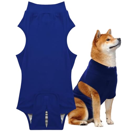Hundechirurgie Erholung Anzug Anti leck weich atmungsaktiver Hunde Neutraler Genesung Anzug 3 Größe Waschbar Flexible beschleunigte Blaue chirurgische Onesie für Hunde (M) von Pesoncarl